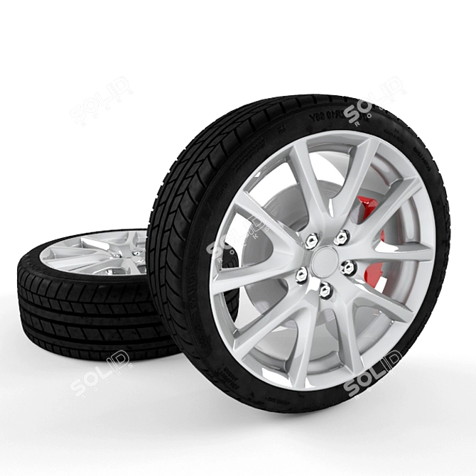 Car Wheel 3D Model 3D model image 1