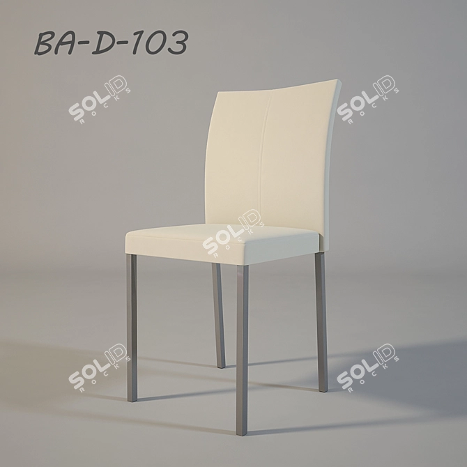 Elegant Milk Dining Chair 3D model image 1