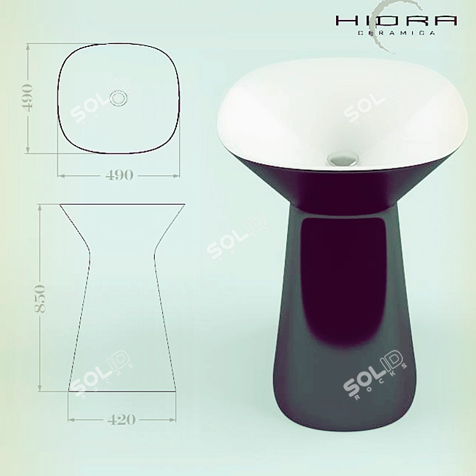 Mister MR 15 Bianco/Nero: Stylish Ceramica Sink 3D model image 1