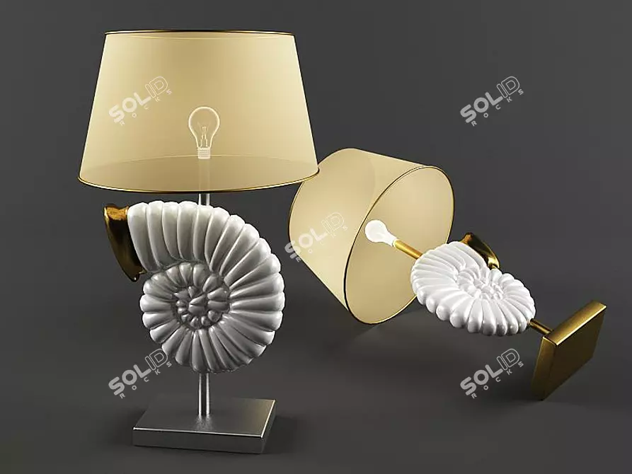 Art Deco Seashell Table Lamp 3D model image 1