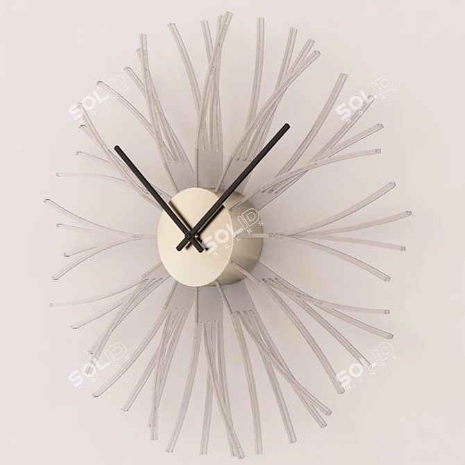 Sleek Chrome Synapse Wall Clock 3D model image 1