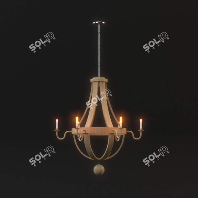 Vintage Wine Barrel Pendant 3D model image 1