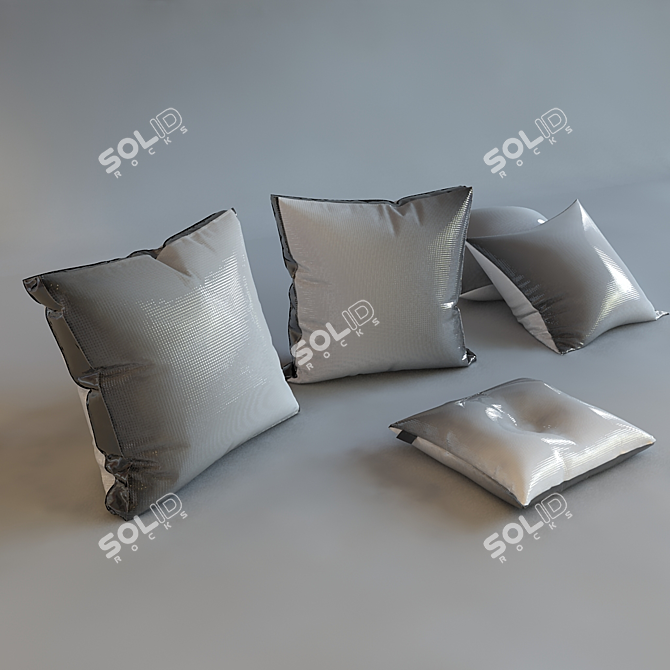 Assorted Pillow Set: Unique Designs, UWV 3D model image 1