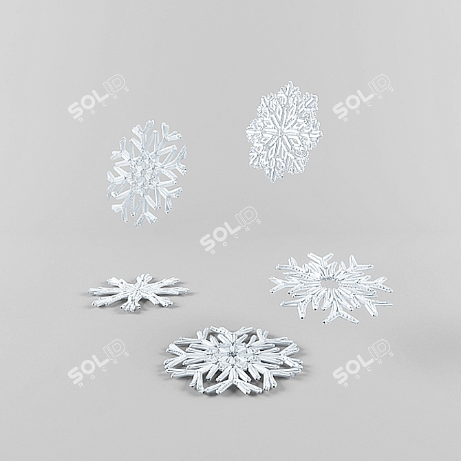 Winter Wonderland Snowflakes 3D model image 1