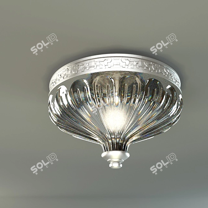 Sleek Bowl Ceiling Light 3D model image 1