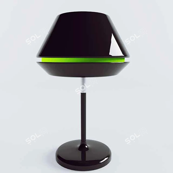 Sleek Black Plastic Lamp 3D model image 1