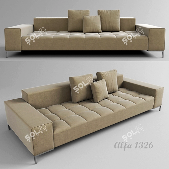 Compact Alfa 1326: L=0.98m, W=2.3m, H=0.65m 3D model image 1