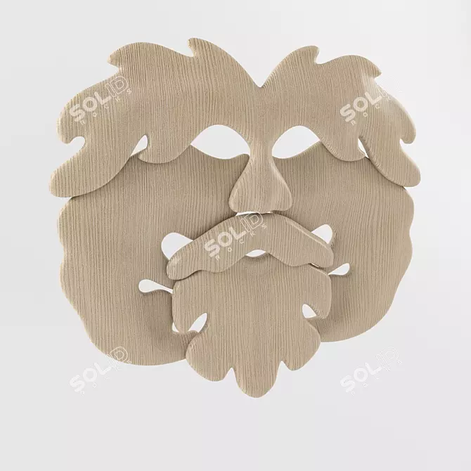 Authentic Celtic Wooden Mask 3D model image 1