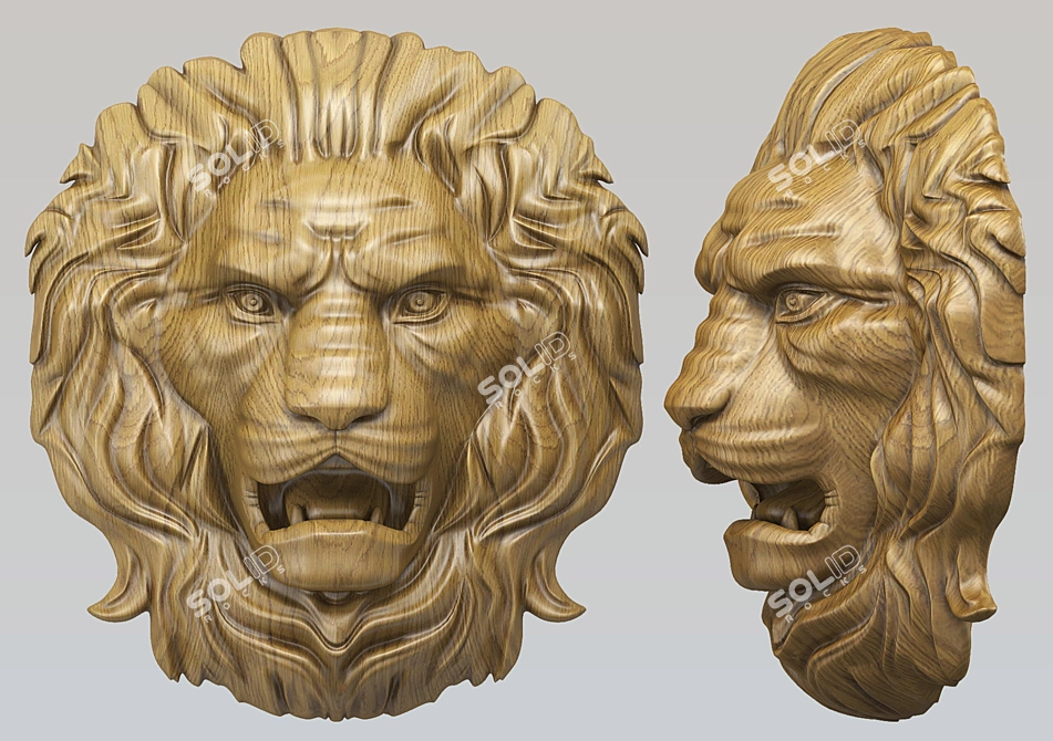 Majestic Unfolded Lion Sculpture 3D model image 1