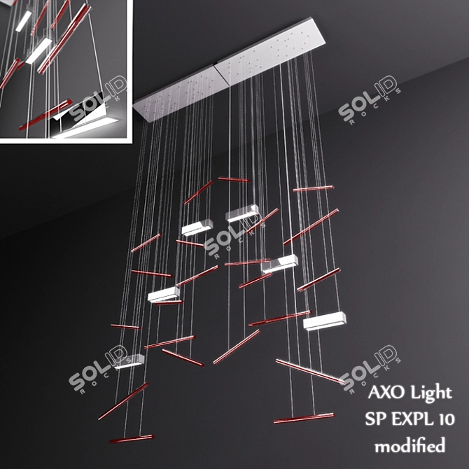 AXO Light SP EXPL 10 Mirror Chandeliers x2 - Custom Length 3D model image 1