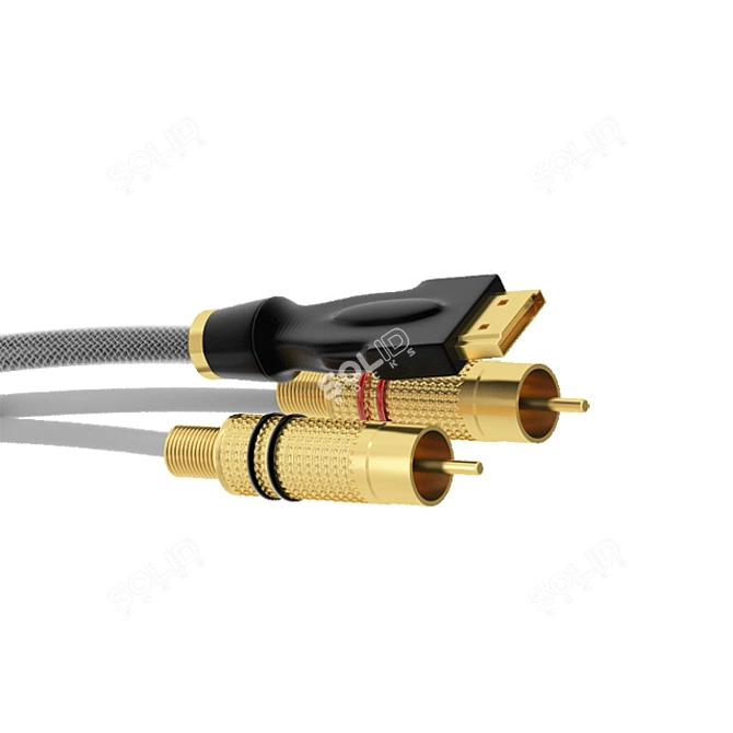 Universal Cable Set: HDMI and Tulip Connector 3D model image 1