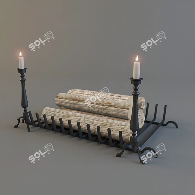 Sturdy Firewood Rack 3D model image 1