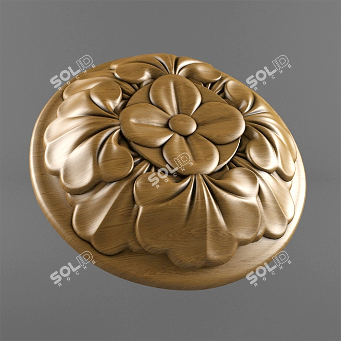 Carved Rosette: Exquisite CNC Decor 3D model image 1