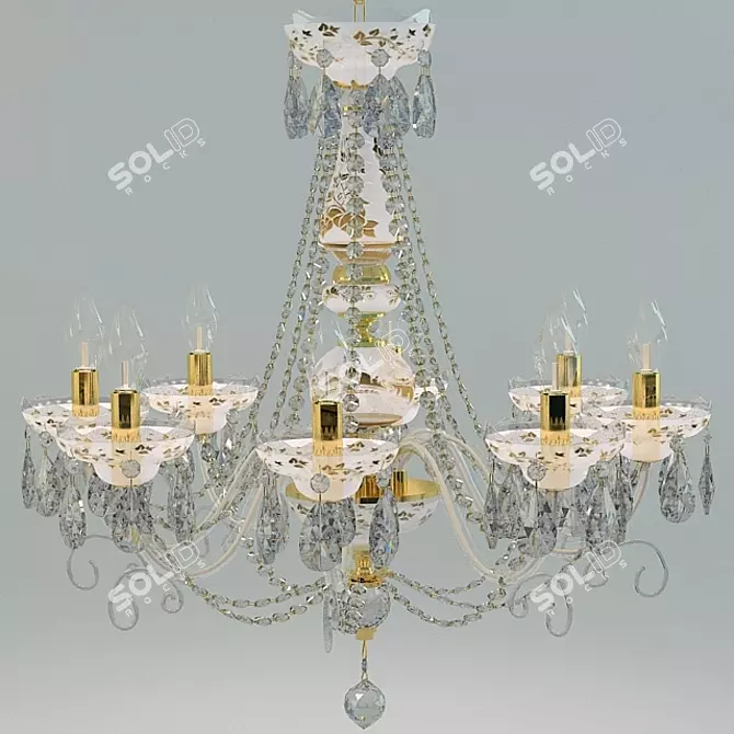 Bohemian Decorated Chandelier | Elite Bohemia 3D model image 1