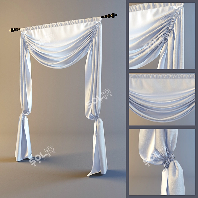 Elegant Window Shades 3D model image 1