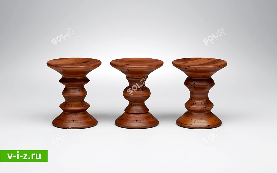 Eames Stools: Stylish Texture and Material Variety 3D model image 1