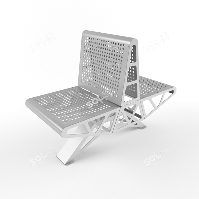 DuoSteel Section Bench 3D model image 1