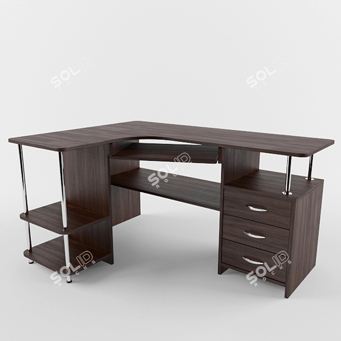 Modern Corner Computer Desk 3D model image 1
