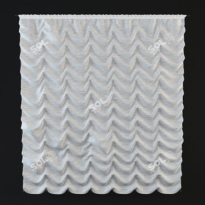 Elegant Romanesque Window Shades 3D model image 1