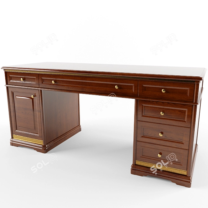 Sleek Writing Desk 3D model image 1