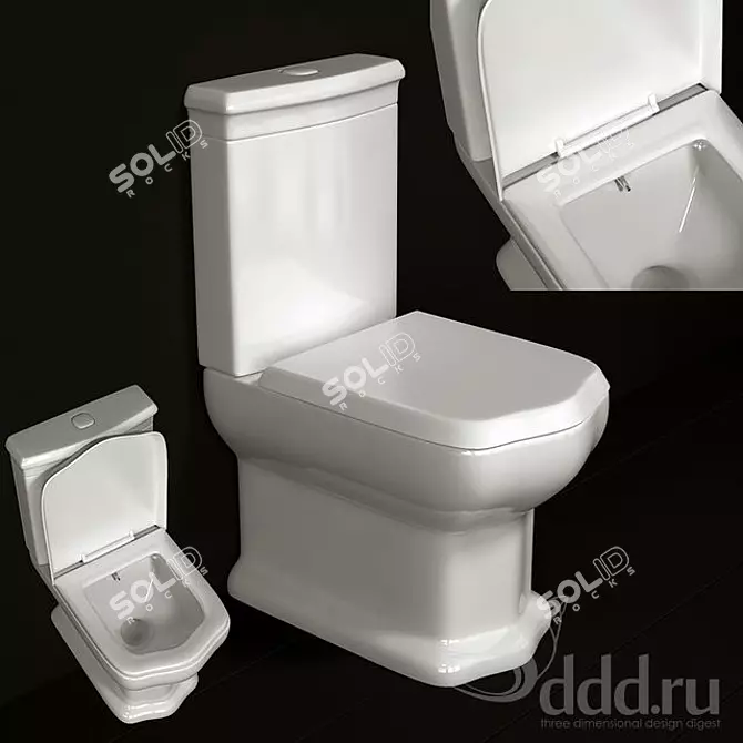 Sleek Bathroom Essential: High-Detail Toilet 3D model image 1