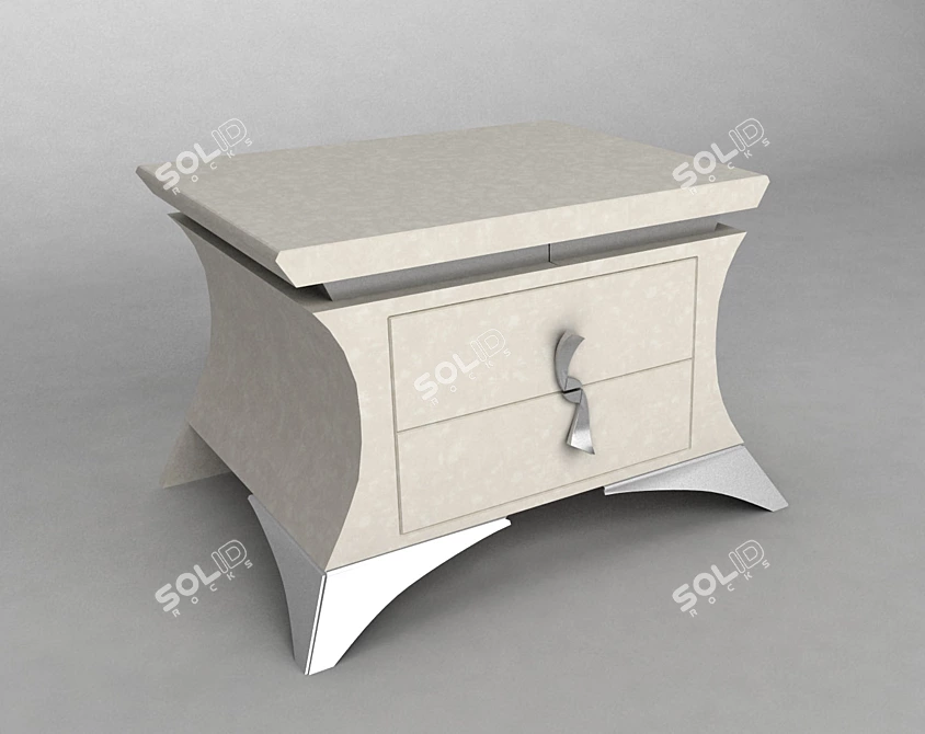 Elegant Bedside Table 3D model image 1