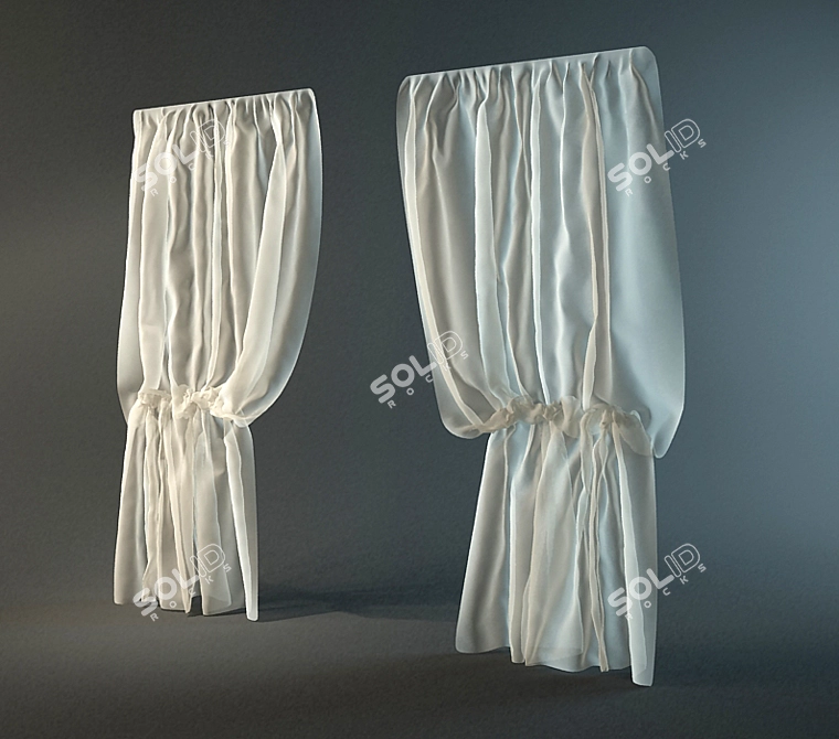 Elegant Drapes for Stylish Homes 3D model image 1