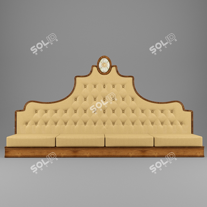 Restaurant Niche Sofa with High Back 3D model image 1