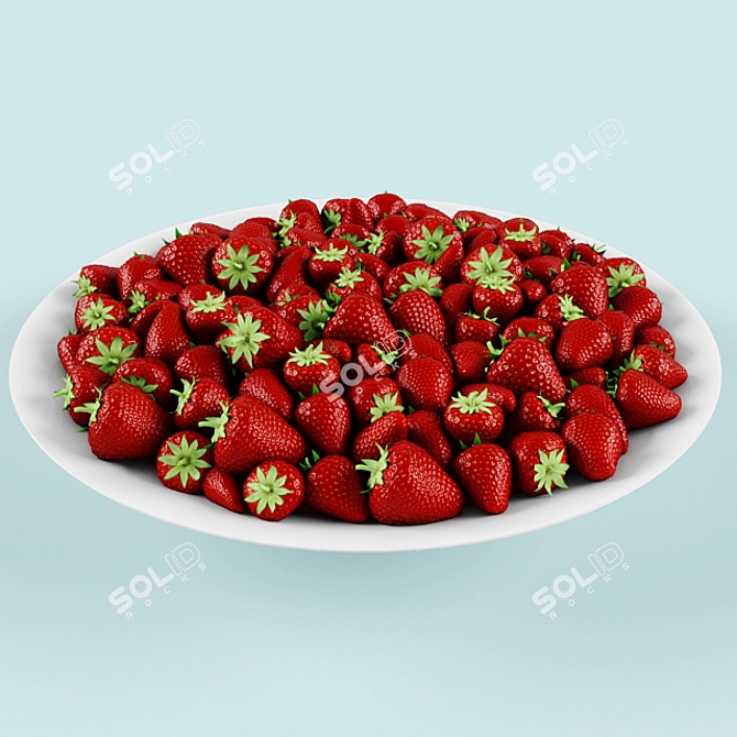 Delicious Fresh Picked Strawberries! 3D model image 1