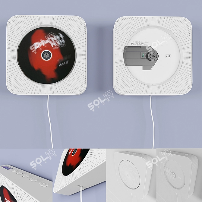 Minimalist Muji Wall CD Player 3D model image 1