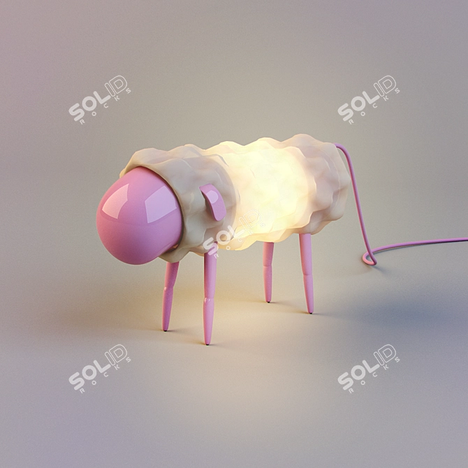 Fluffy Glow: Sheep Lamp 3D model image 1