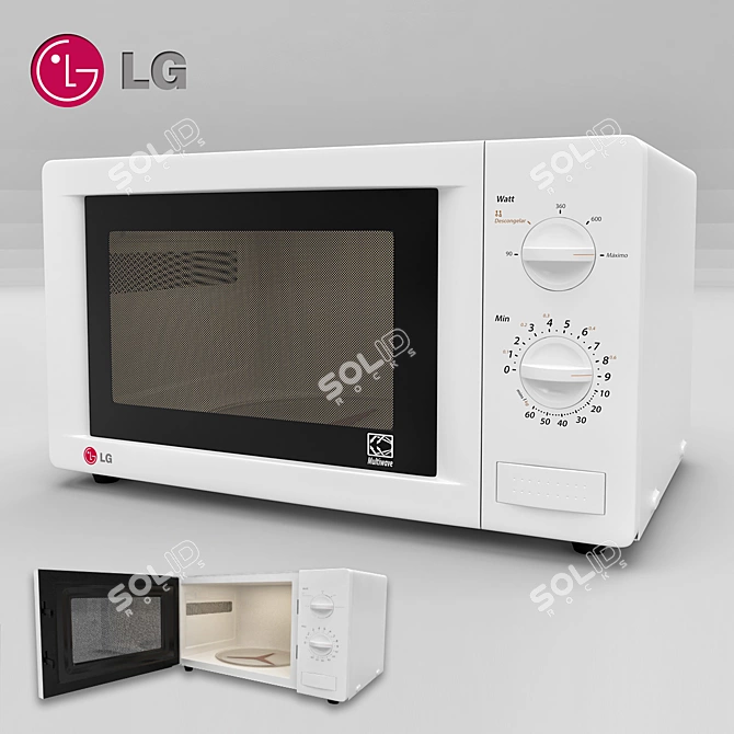 Sleek LG Microwave - Fast & Efficient 3D model image 1