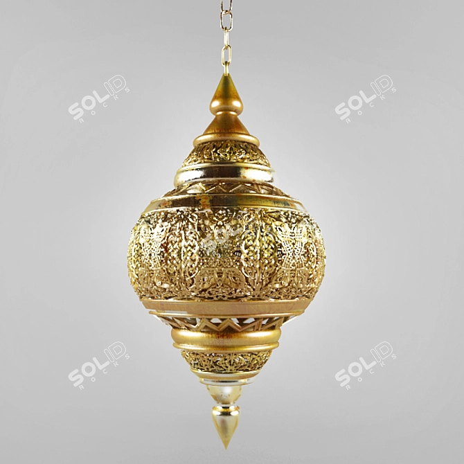 Exquisite Moroccan Chandelier 3D model image 1