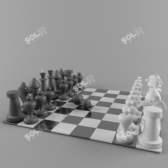 3D Max Chess Set 3D model image 1