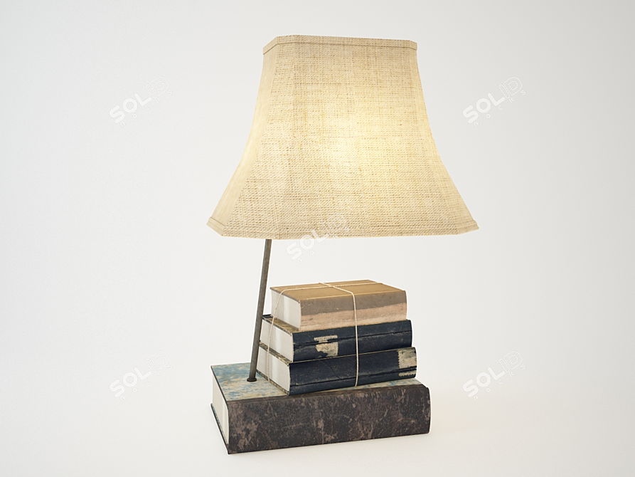 Title: Eco Vintage MDF Lamp with Books 3D model image 1