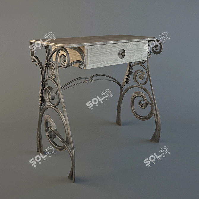 Elegant Vanity Table: Handcrafted, Custom Design 3D model image 1