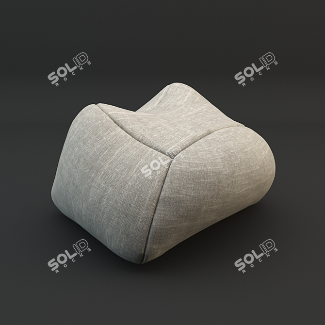 Cozy Textured Pouf for Relaxation 3D model image 1