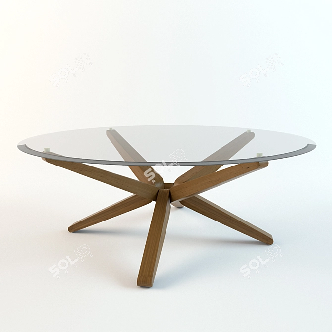 Elegant Wood Coffee Table 3D model image 1