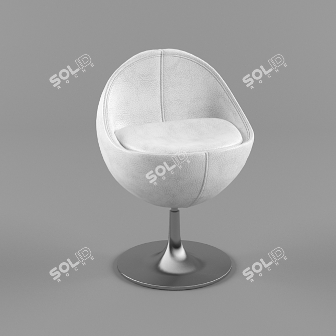 Sleek White SCOOP B148 Chair 3D model image 1