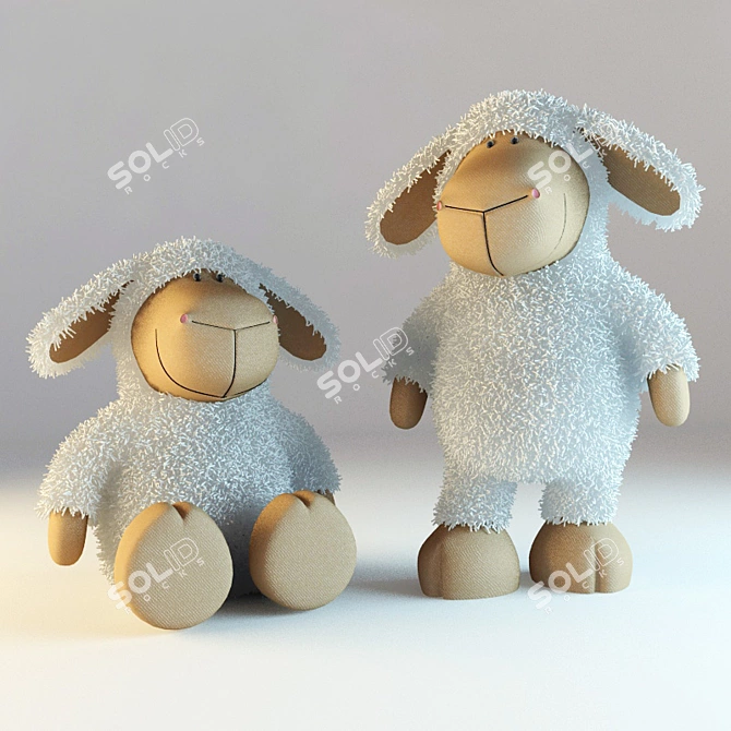 Title: Adorable Standing Lamb Figurine 3D model image 1