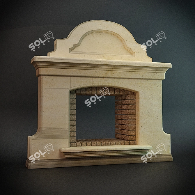 Title: Mediterranean Charm Fireplace 3D model image 1