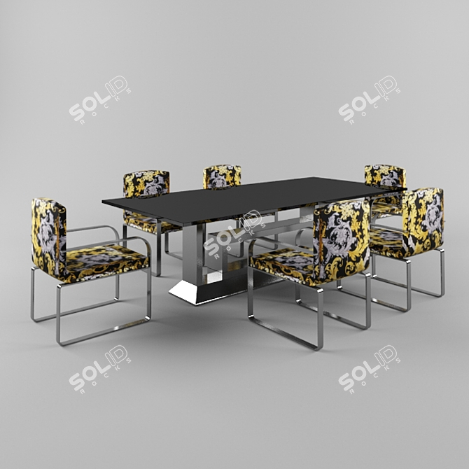 Luxury Versace Dining Set 3D model image 1