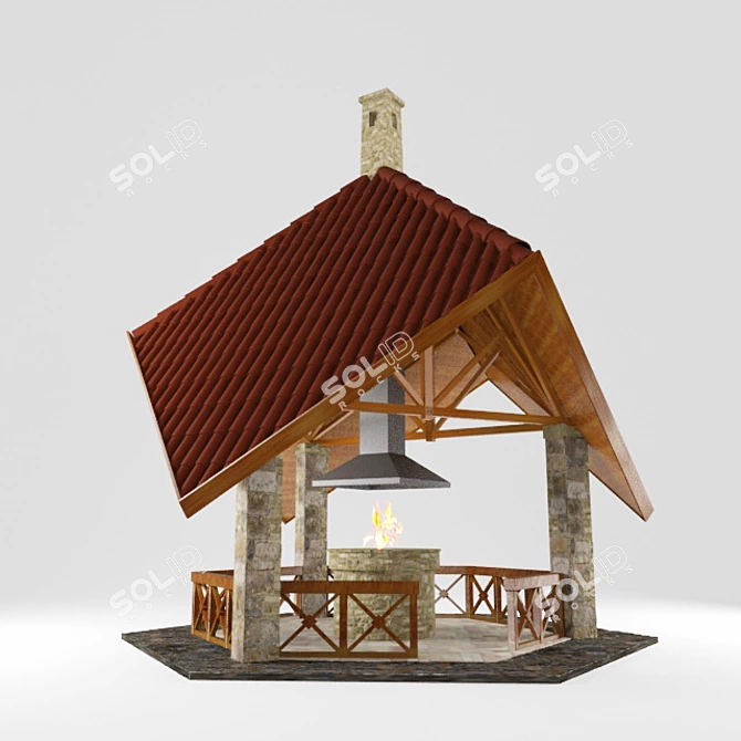 Title: Ivy-Clad Gazebo 3D model image 1