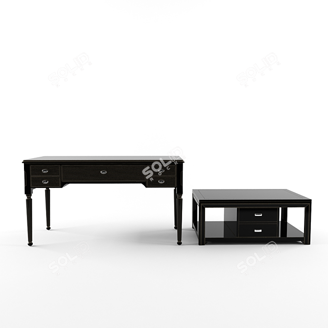 Elegant Fiesole Sofa Set 3D model image 1