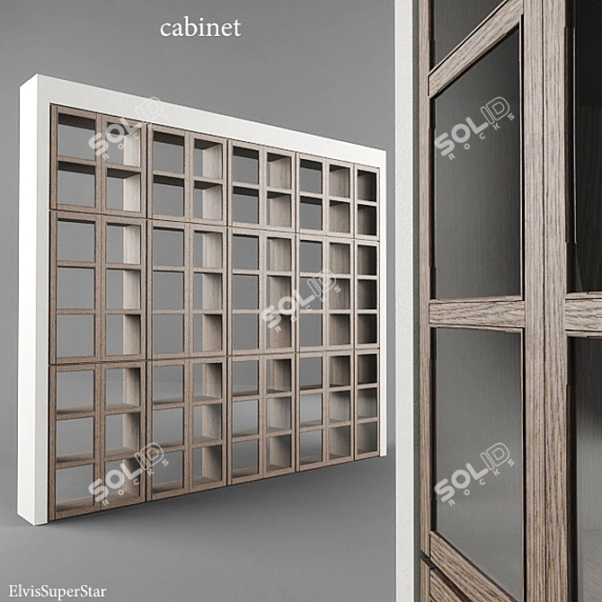 Compact Cabinet with Handleless Design 3D model image 1