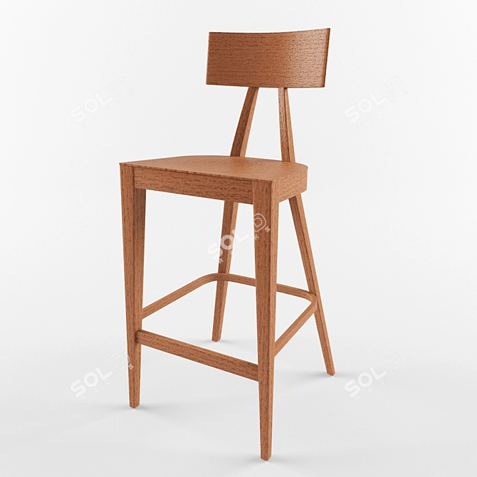 Fameg Bar Stool: Elegant Polish Craftsmanship 3D model image 1