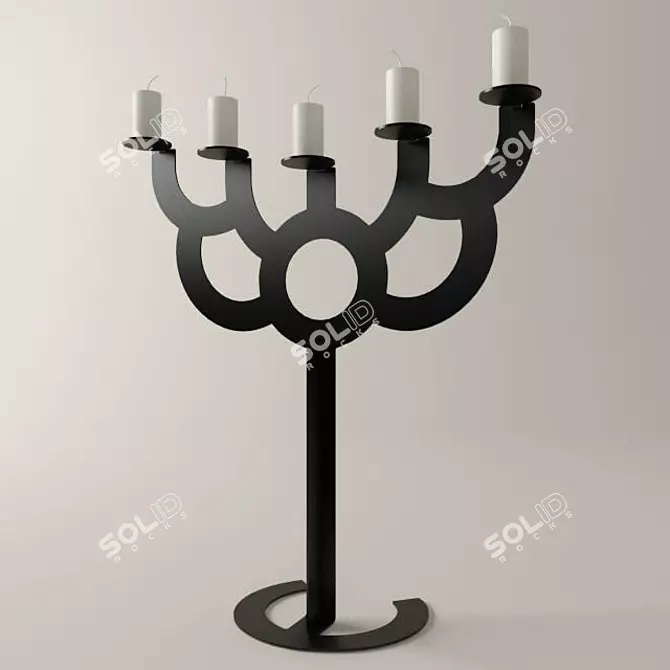 Elegant Candle Holder Set 3D model image 1