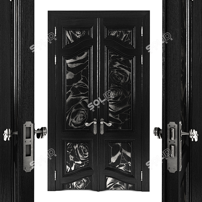 Elegant Rose Door 3D model image 1