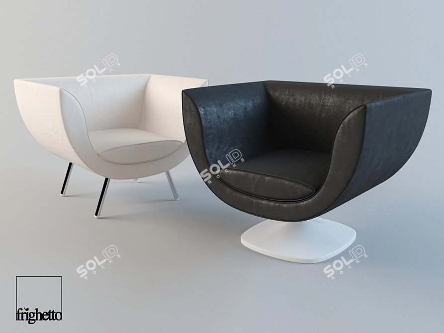 Sleek Spline Chair by Frighetto 3D model image 1