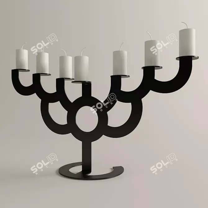 Elegant Candle Holder Set 3D model image 1